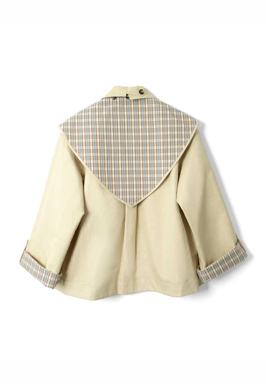 Damson Madder Jerry Reversible Crop Trench Ginger Check