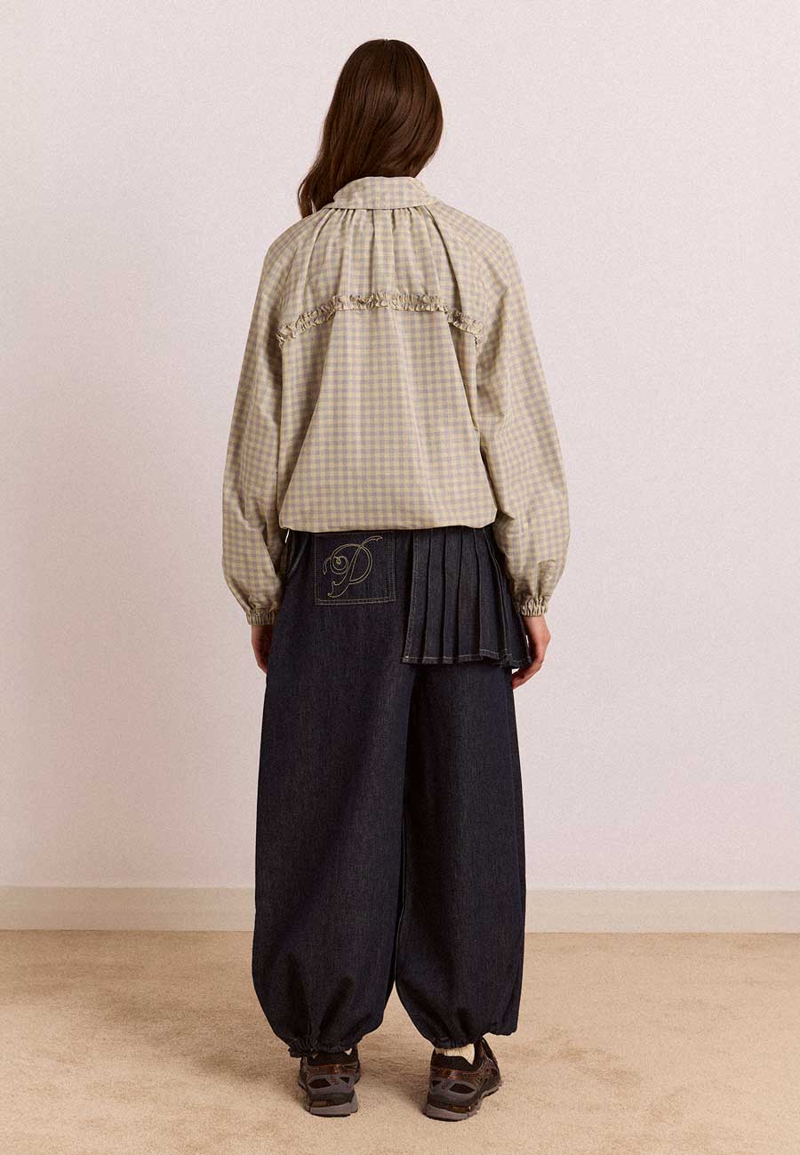 Damson Madder Lailah Lightweight Bomber Oyster Check