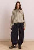 Damson Madder Lailah Lightweight Bomber Oyster Check