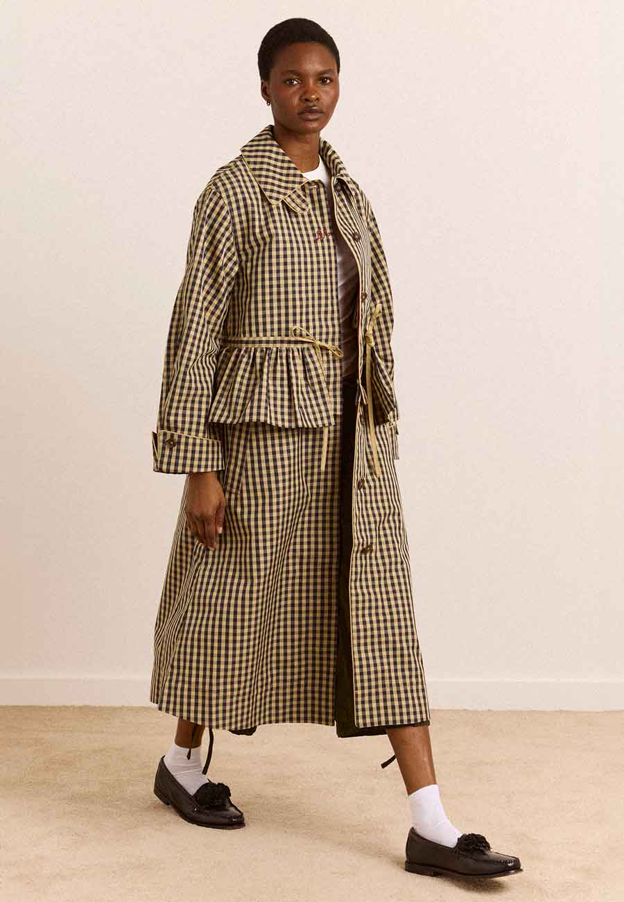 Damson Madder Myrtle Trench Navy Gingham
