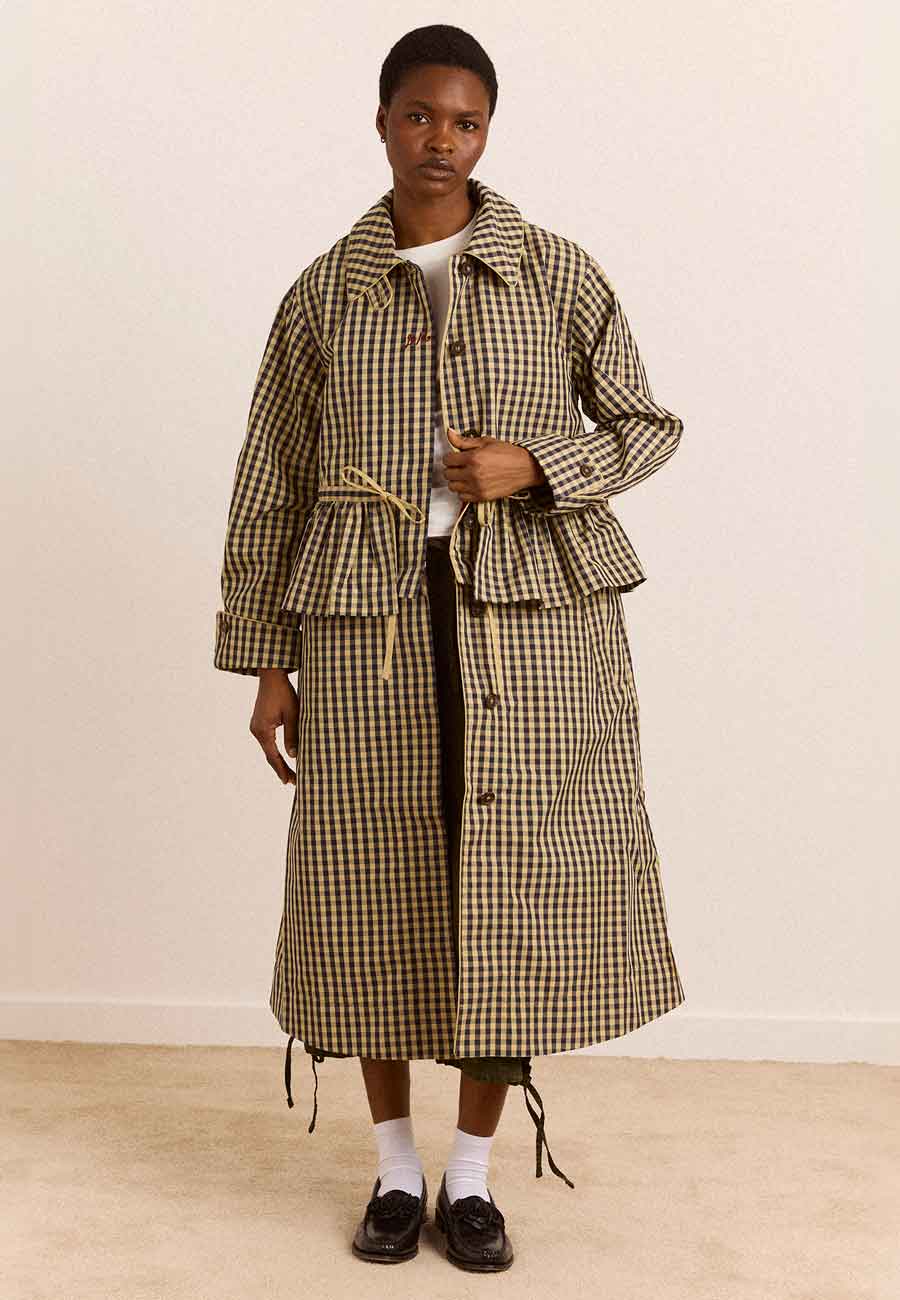 Damson Madder Myrtle Trench Navy Gingham