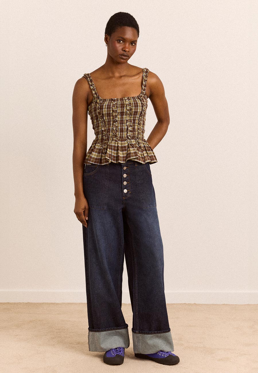 Damson Madder Raphi Cami Cocoa Check