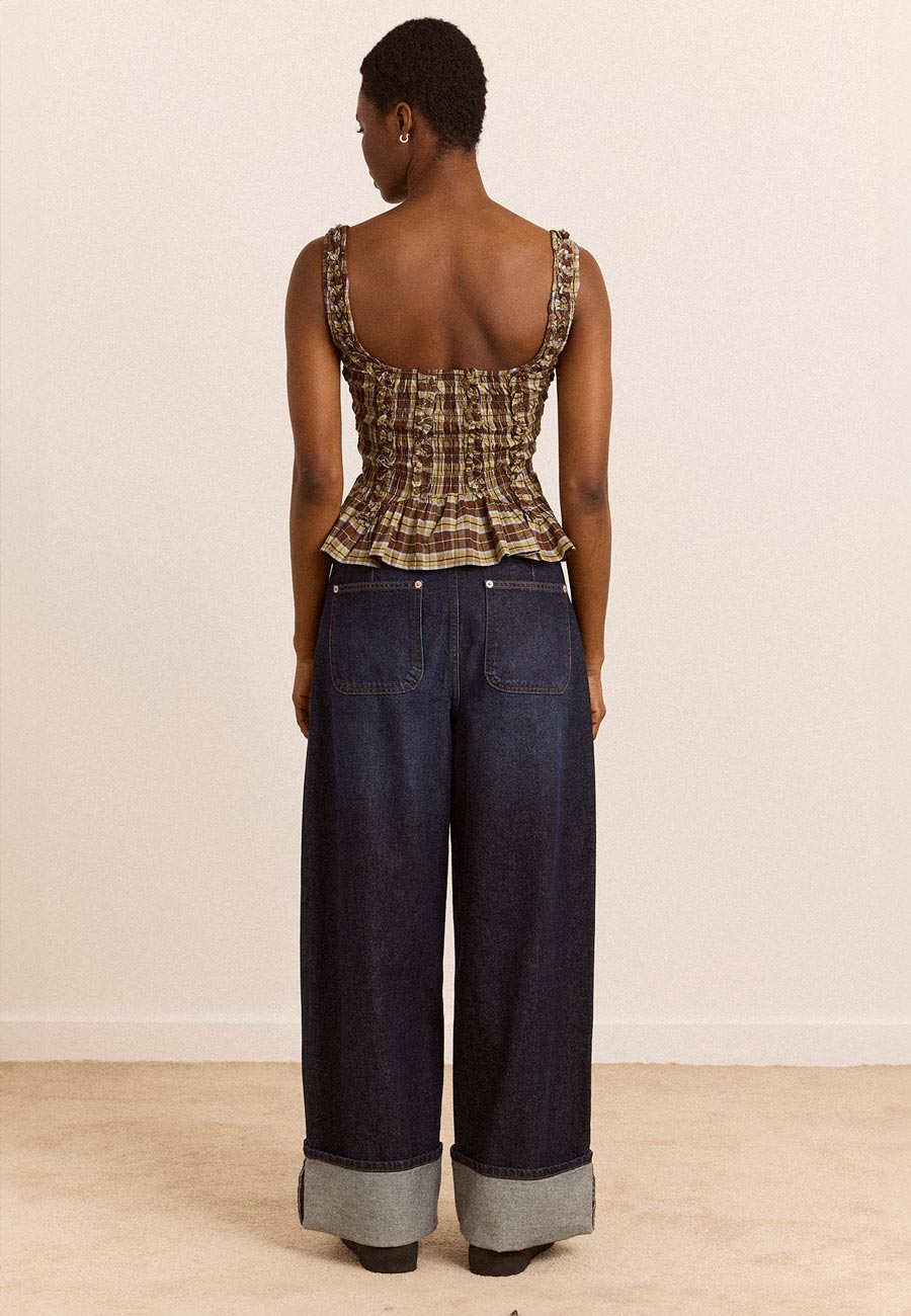 Damson Madder Raphi Cami Cocoa Check