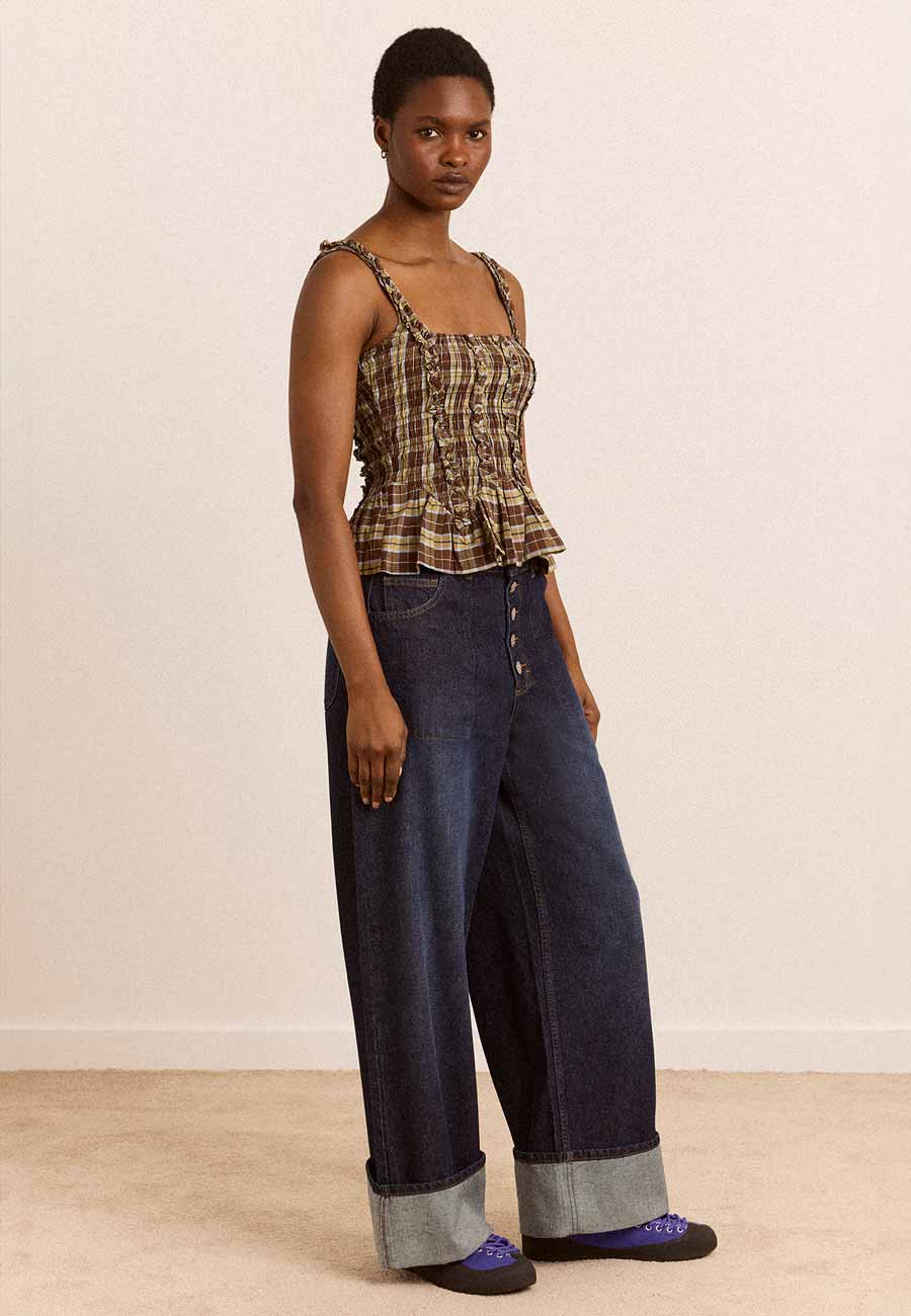 Damson Madder Raphi Cami Cocoa Check