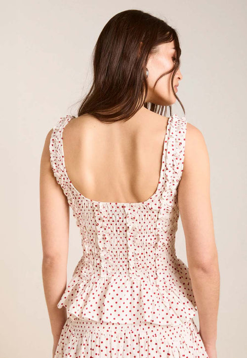 Damson Madder Raphi Cami Off White & Red Spot