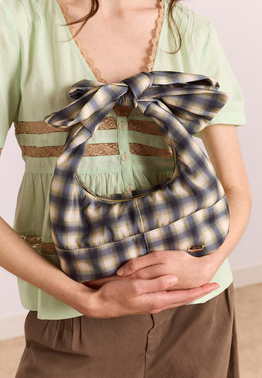 Damson Madder Roo Check Tie Bag Cardamon Check