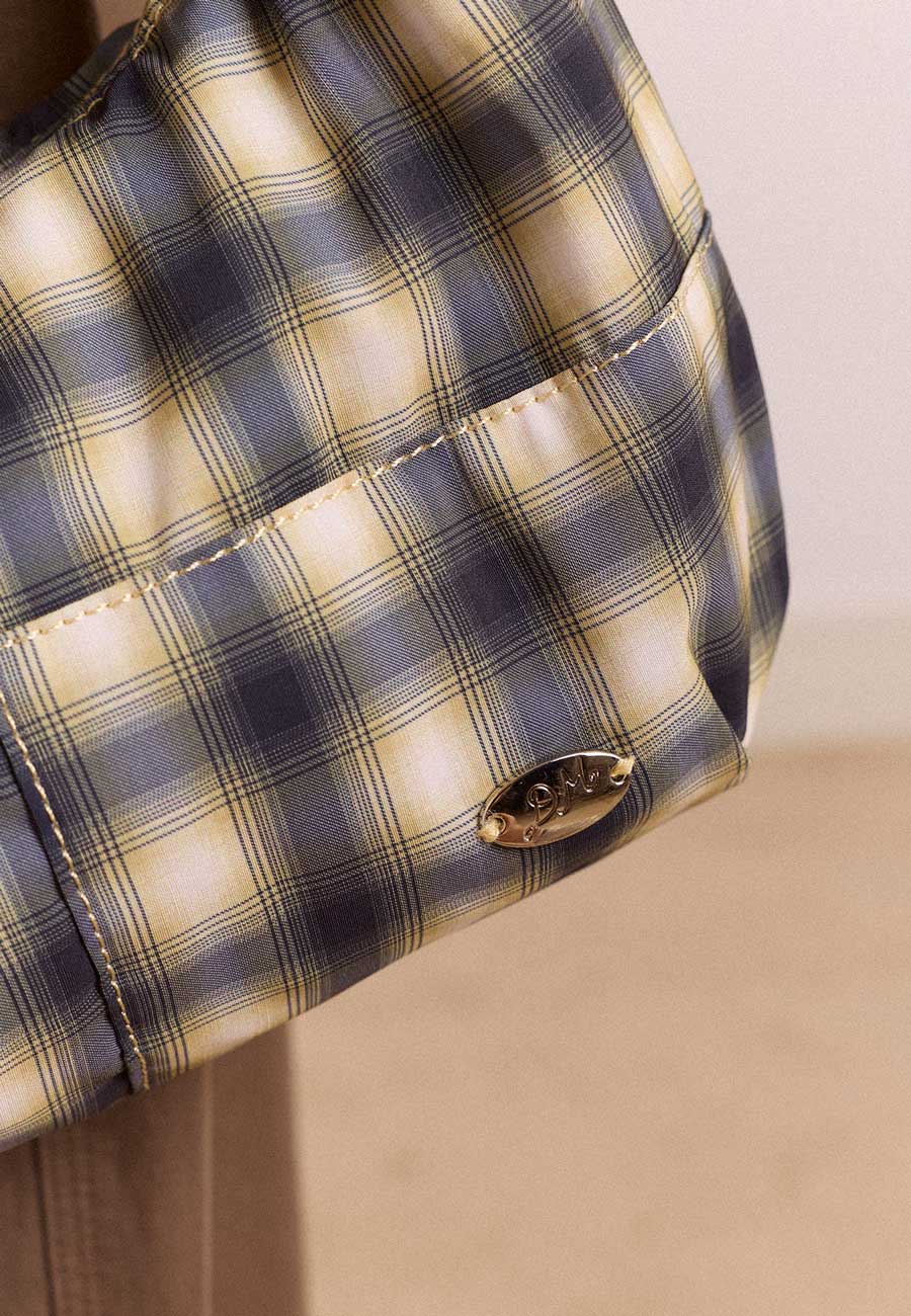 Damson Madder Roo Check Tie Bag Cardamon Check