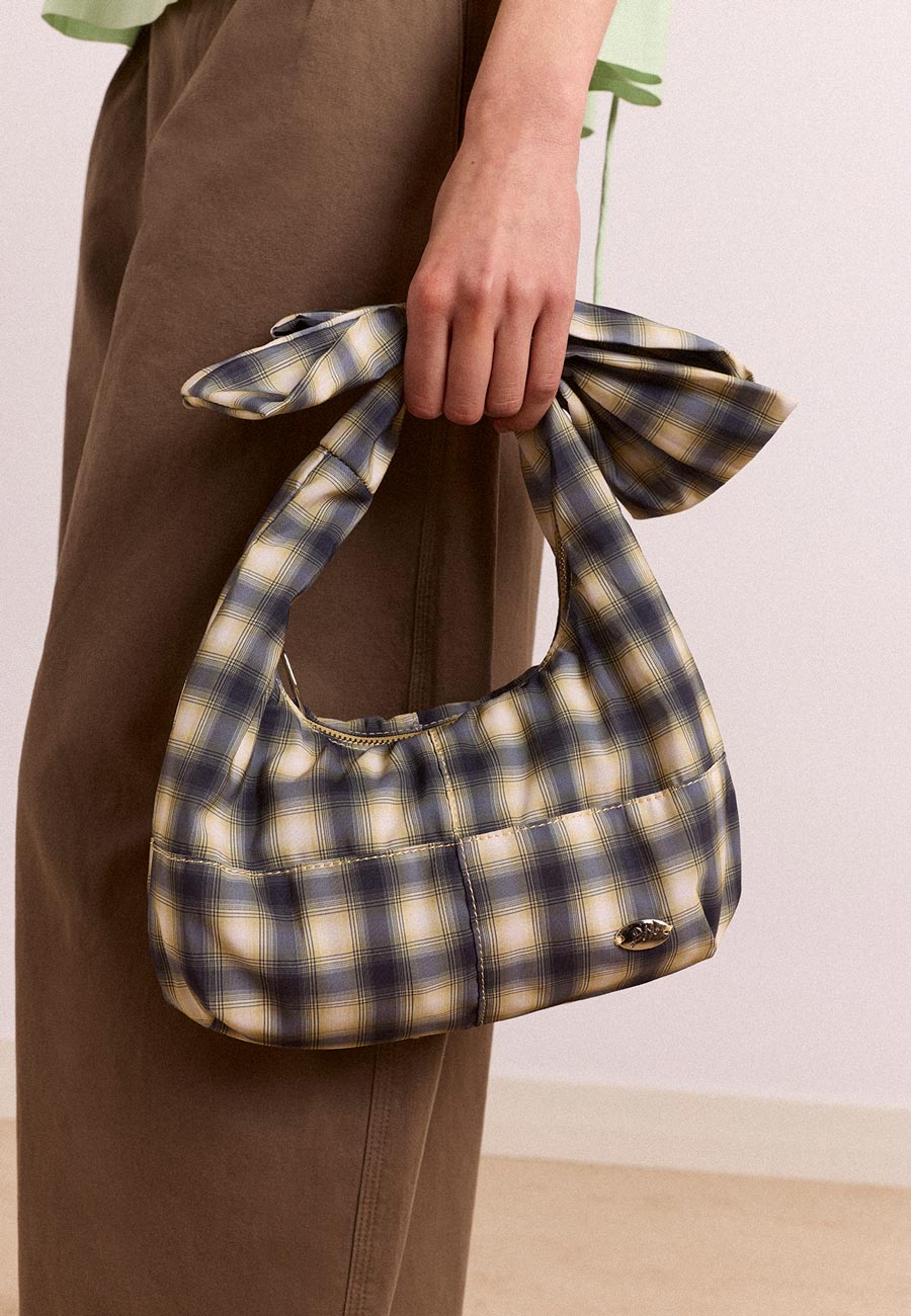 Damson Madder Roo Check Tie Bag Cardamon Check