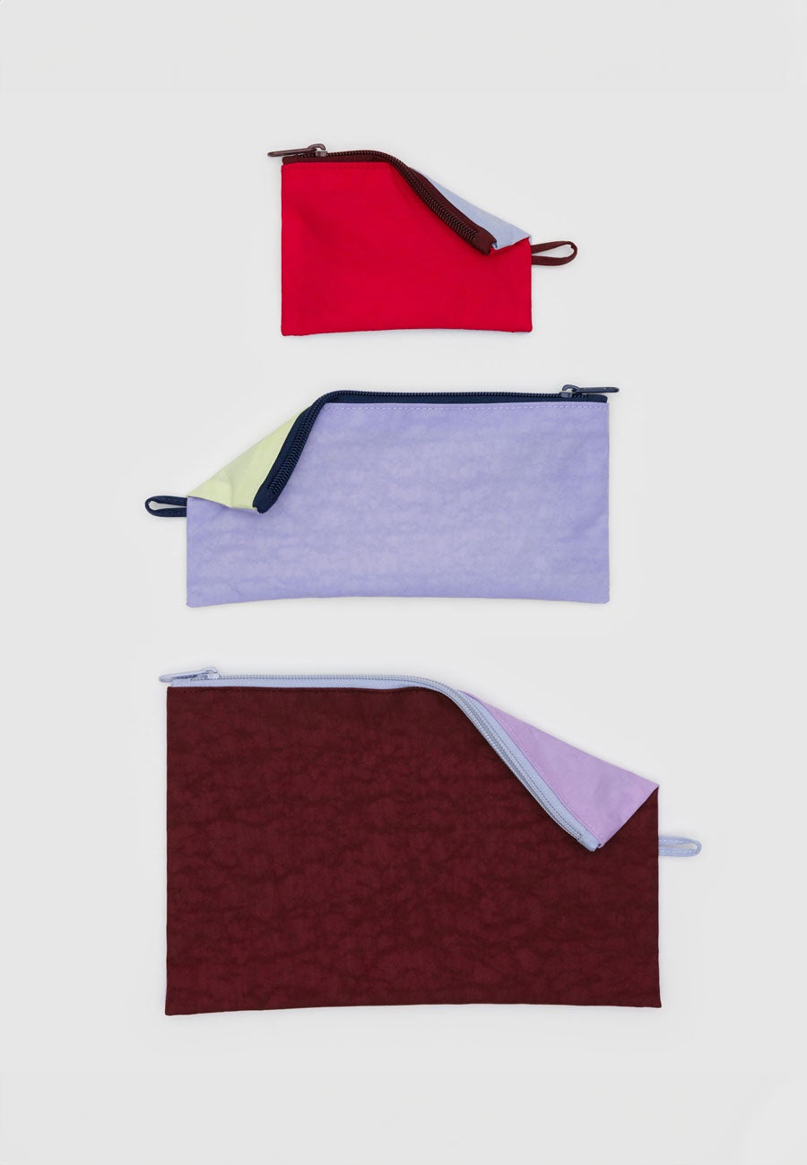 Baggu Flat Pouch Set Kaleidoscope Mix