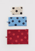 Baggu Flat Pouch Set Polka Dot Mix