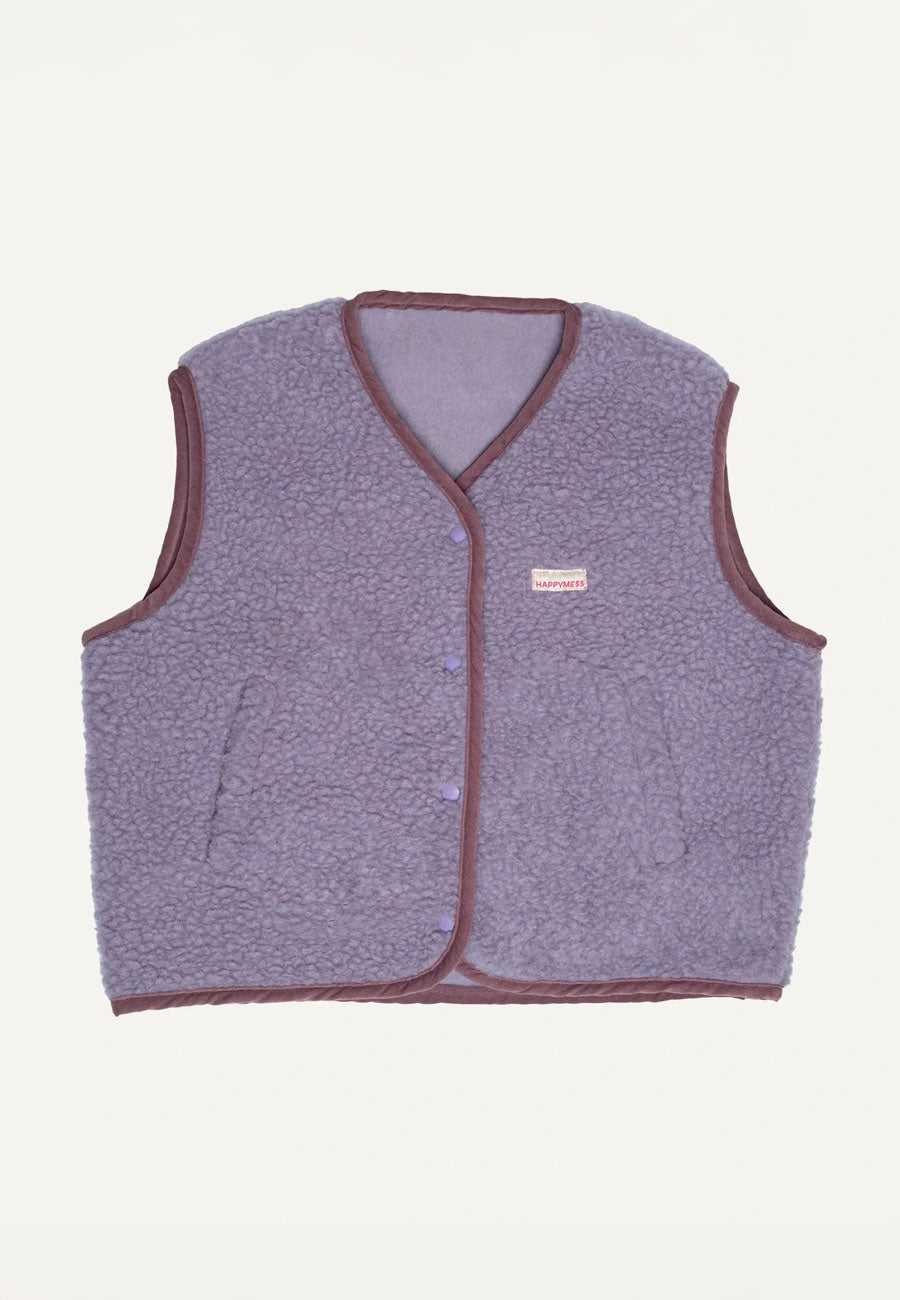 Happymess Merino Vest Lilac Cloud
