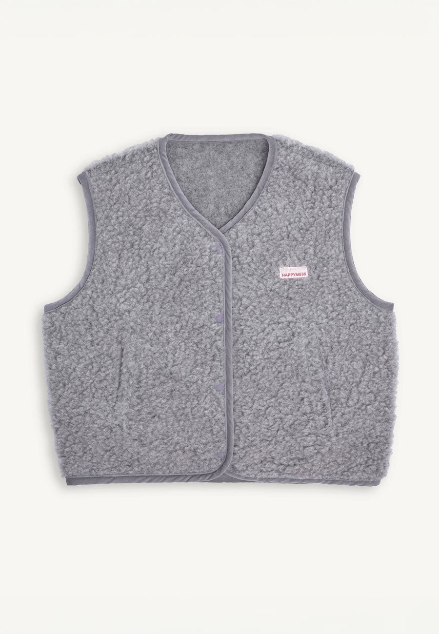 Happymess Merino Vest Stone Grey