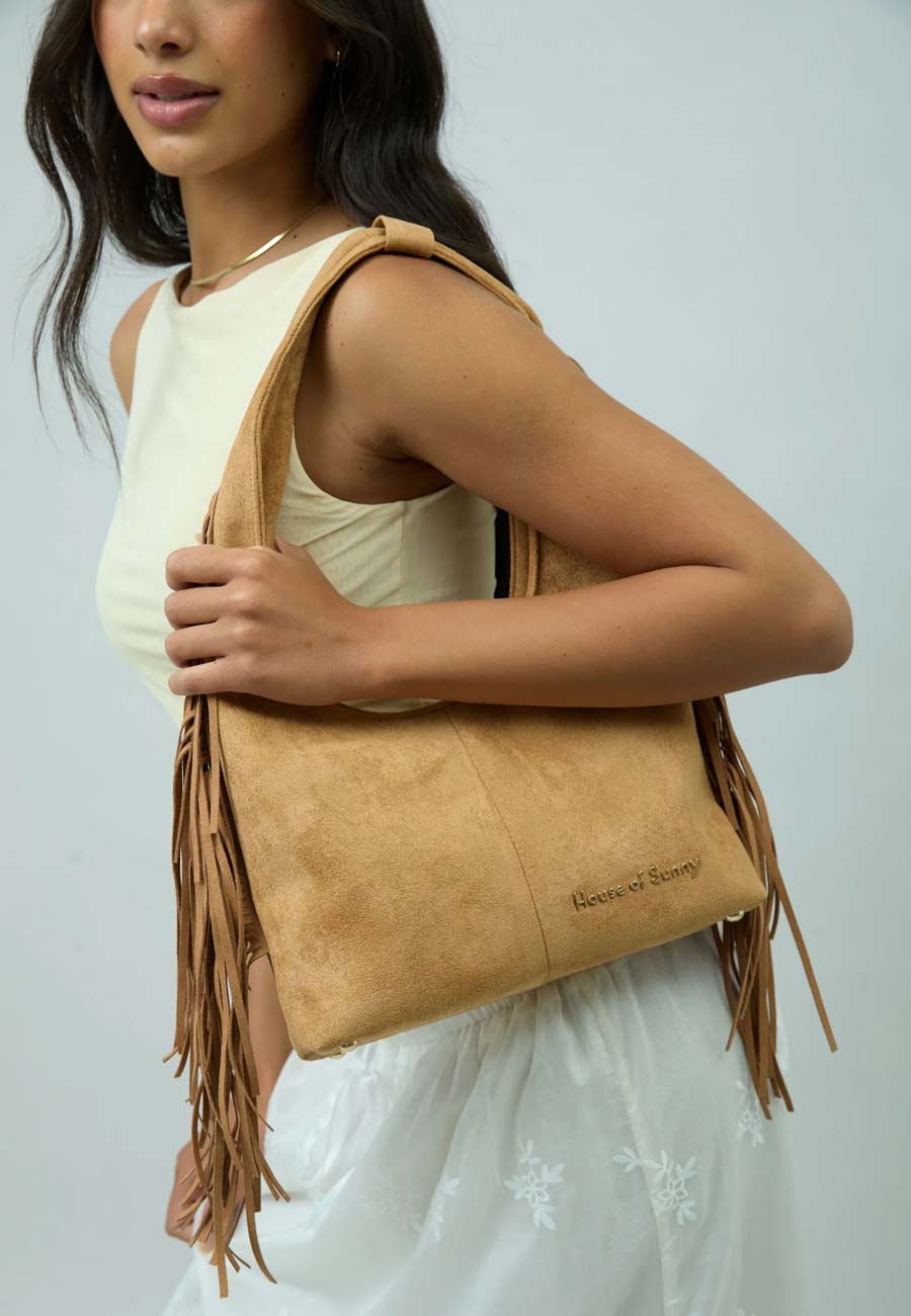 House of Sunny Tassel Bag Tan