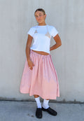 Rhoda Nunn Sunne Skirt Pink Sateen Stripe