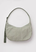 Baggu Large Nylon Crescent Bag Sage Stripe