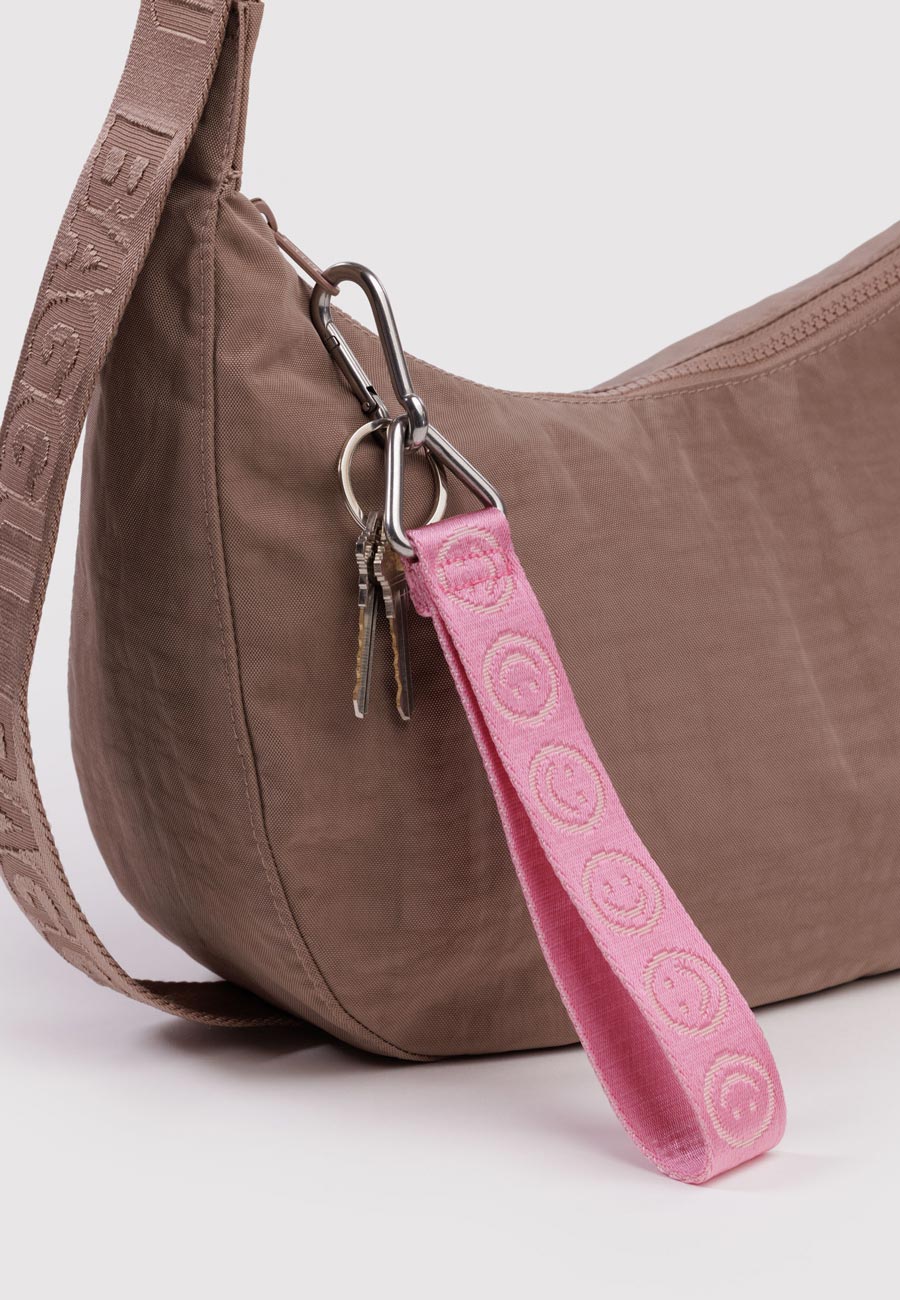 Baggu Logo Keychain Pink Happy
