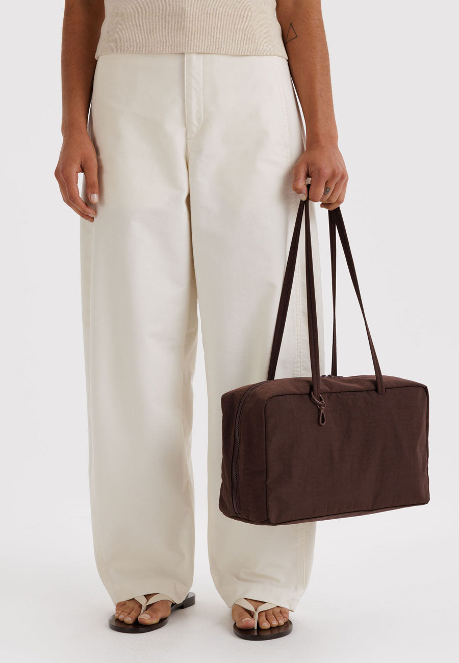 Baggu Medium Nylon Bowler Bag Coffee