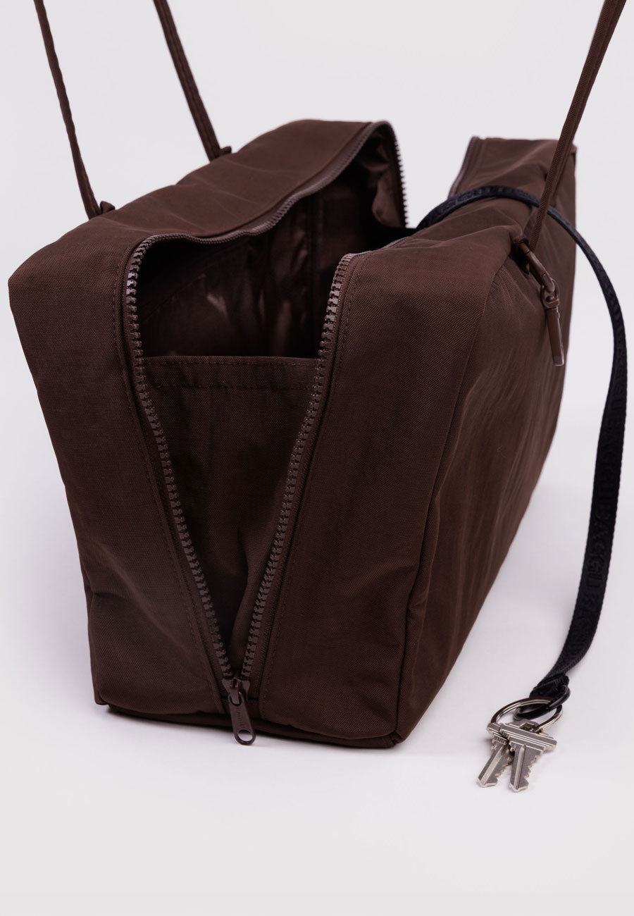 Baggu Medium Nylon Bowler Bag Coffee