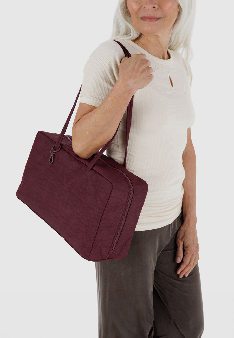 Baggu Medium Nylon Bowler Bag Mahogany