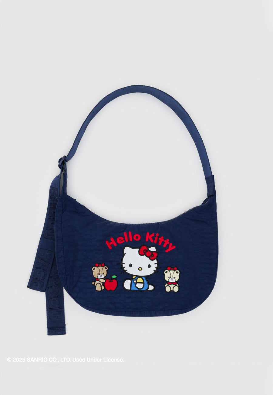 Baggu Medium Nylon Crescent Bag Embroidered Hello Kitty & Teddy