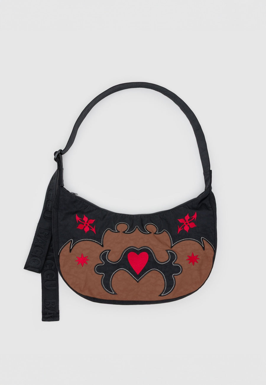 Baggu Medium Nylon Crescent Bag Western Appliqué
