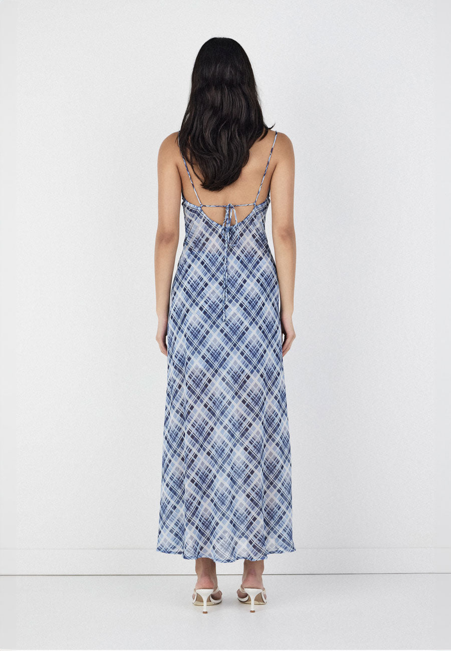 Ownley Nostalgia Dress Sky Plaid