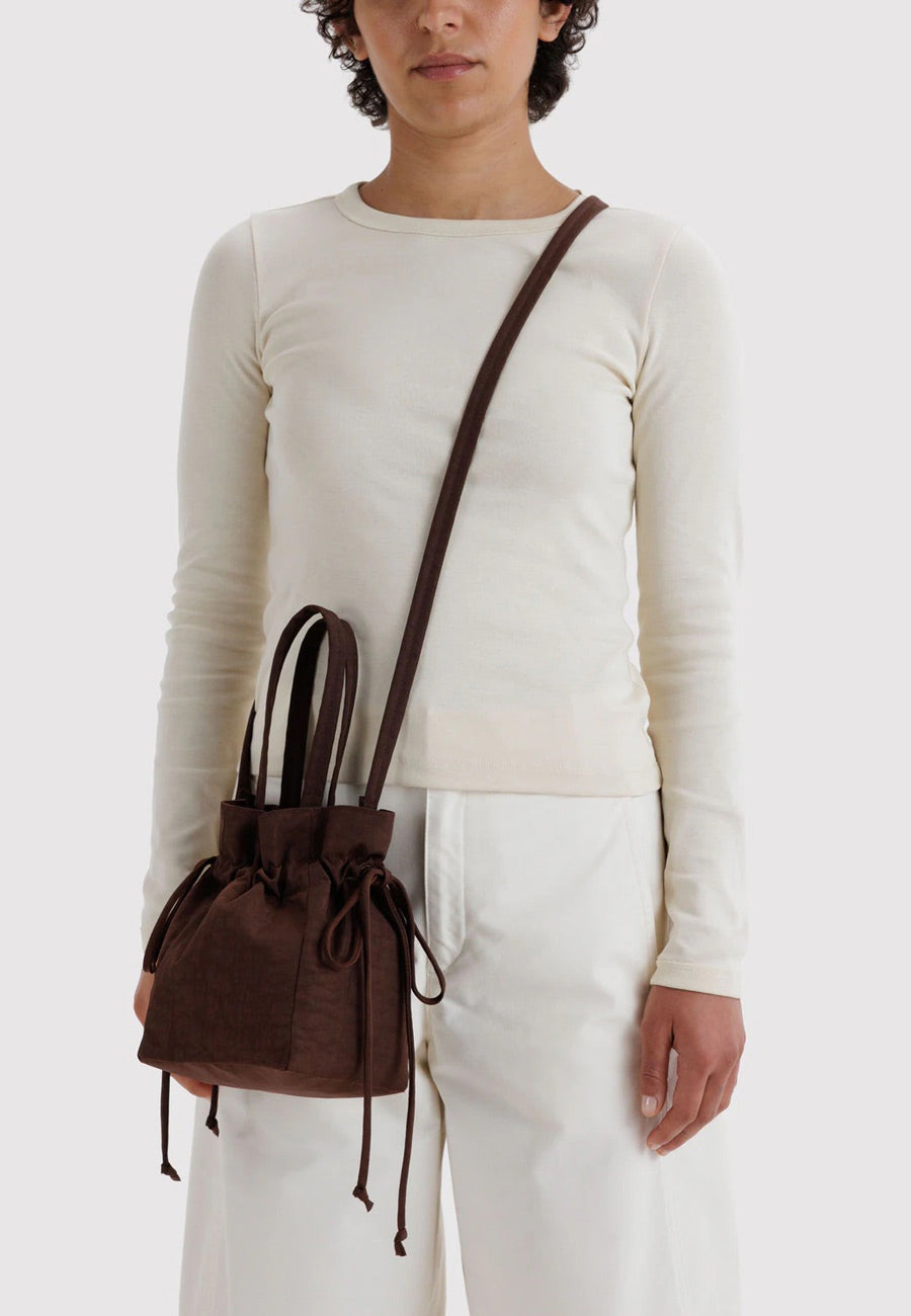 Baggu Nylon Drawstring Bag Coffee