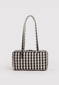 Baggu Nylon Bowler Bag Black and Cream Gingham