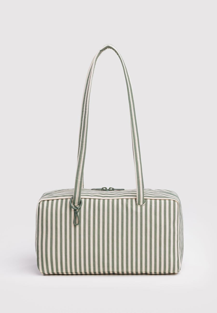 Baggu Nylon Bowler Bag Sage Stripe