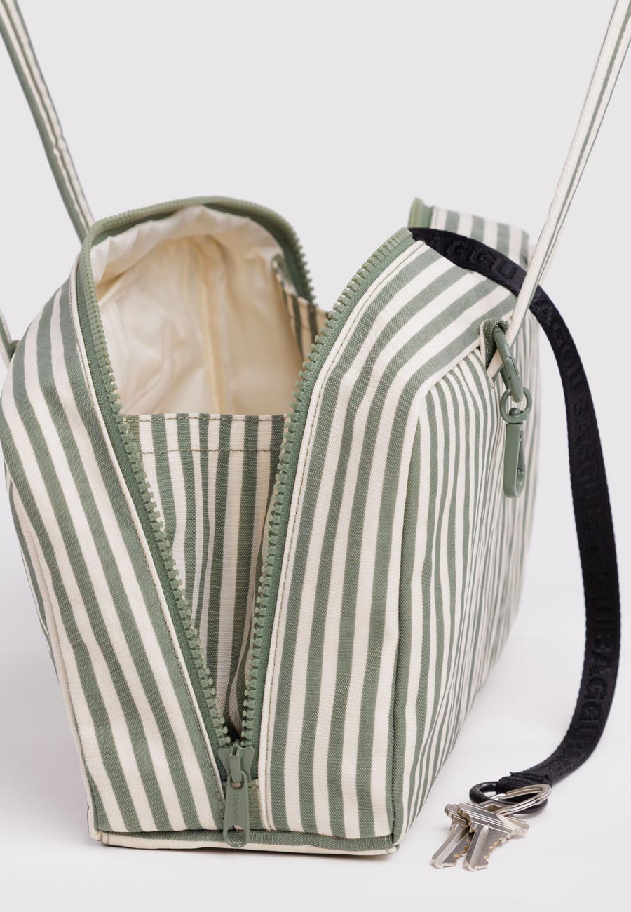 Baggu Nylon Bowler Bag Sage Stripe