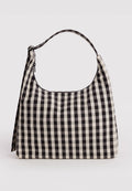 Baggu Nylon Shoulder Bag Black and Cream Gingham
