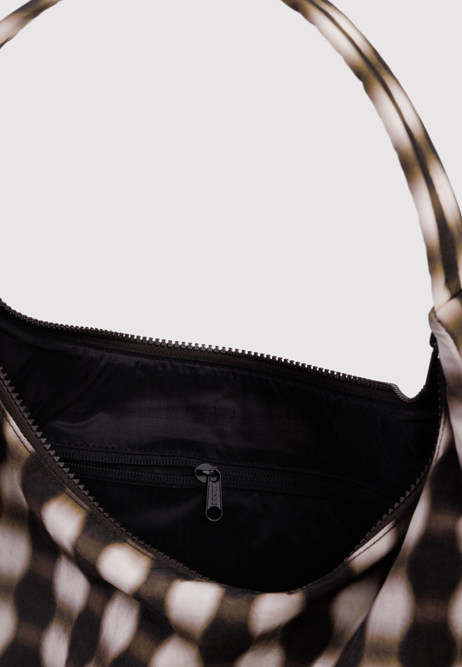 Baggu Nylon Shoulder Bag Blurred Gingham Brown