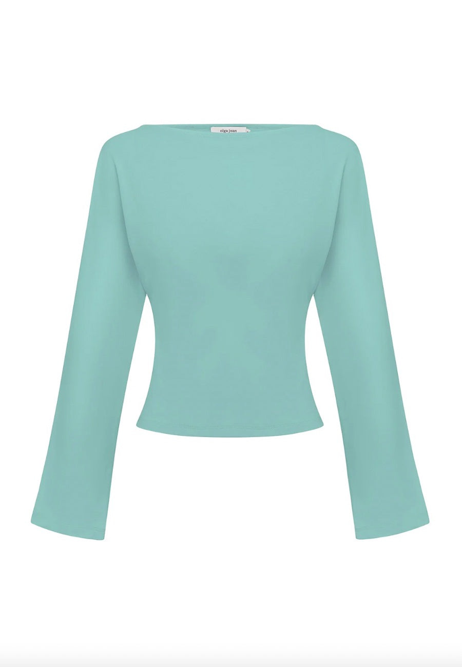 Olga Joan Bateau Long Sleeve Oceano