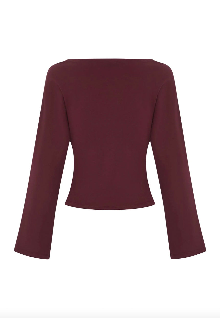 Olga Joan Bateau Long Sleeve Vino