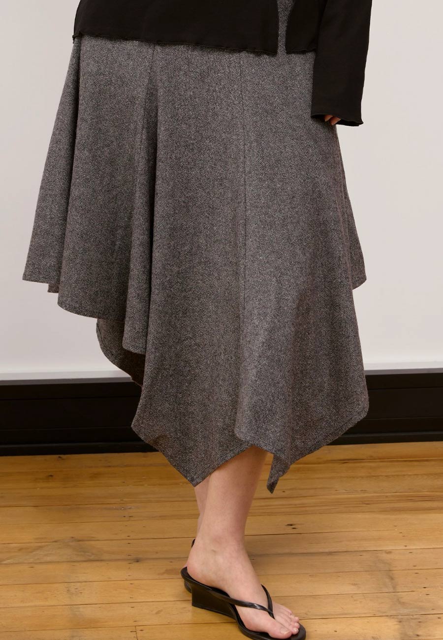 Olga Joan Handkerchief Skirt Grigio Mélange
