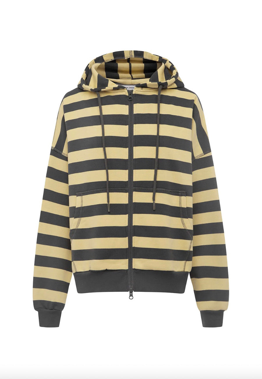 Olga Joan Zip Hoodie Limone Stripe