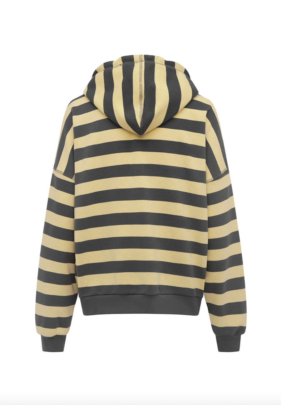 Olga Joan Zip Hoodie Limone Stripe