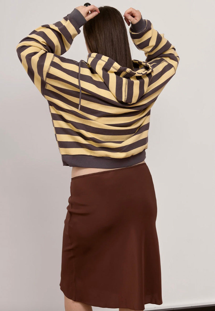 Olga Joan Zip Hoodie Limone Stripe