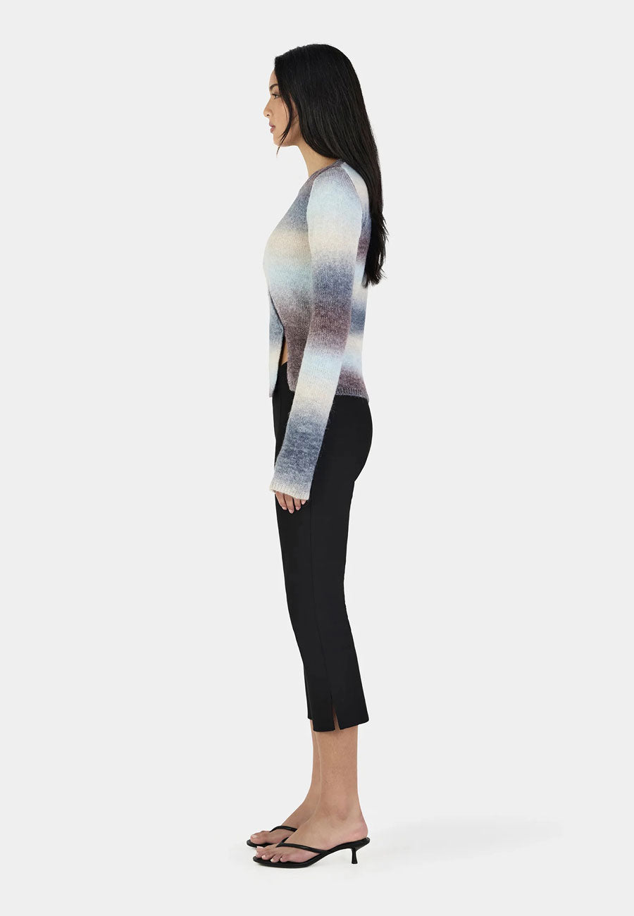 Ownley Alegra Asym Cardi Cocoa Gradient