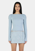 Ownley Quinn Long Sleeve Top Ice Blue