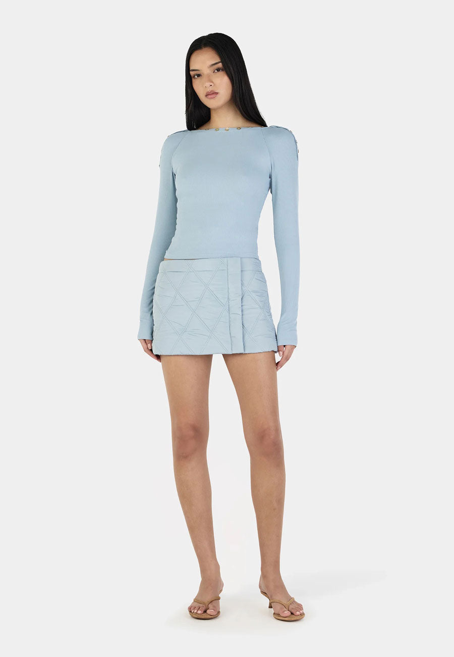 Ownley Quinn Long Sleeve Top Ice Blue