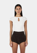 Ownley Rina Keyhole Tee Ivory