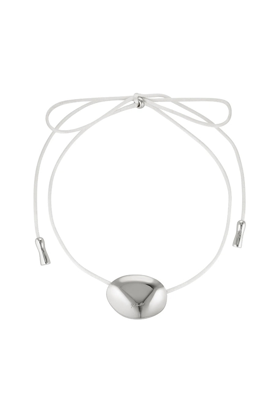 Porter Jewellery Bean Cord Pendant Ivory/Silver