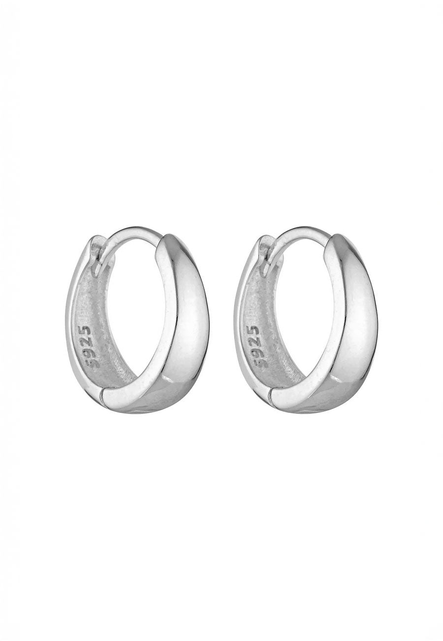 Porter Jewellery Plain Huggies Silver 7mm