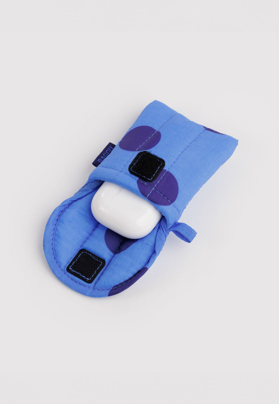 Baggu Puffy Earbuds Case Blue Polka Dot