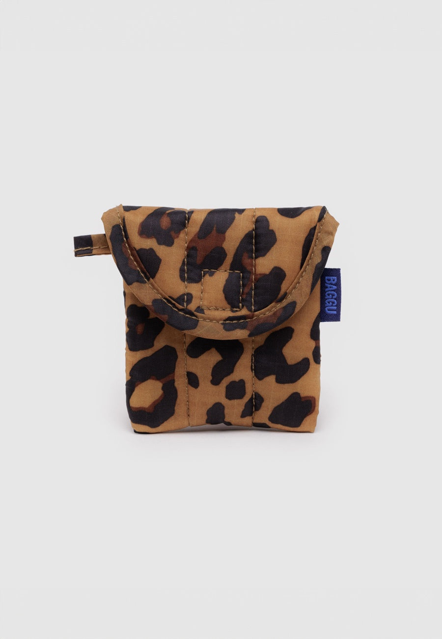 Baggu Puffy Earbuds Case Leopard