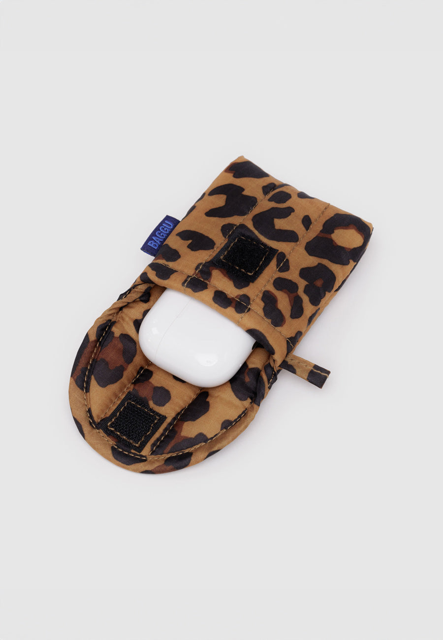 Baggu Puffy Earbuds Case Leopard