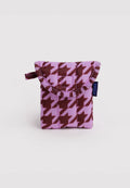 Baggu Puffy Earbuds Case Pink Houndstooth