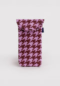 Baggu Puffy Glasses Sleeve Pink Houndstooth