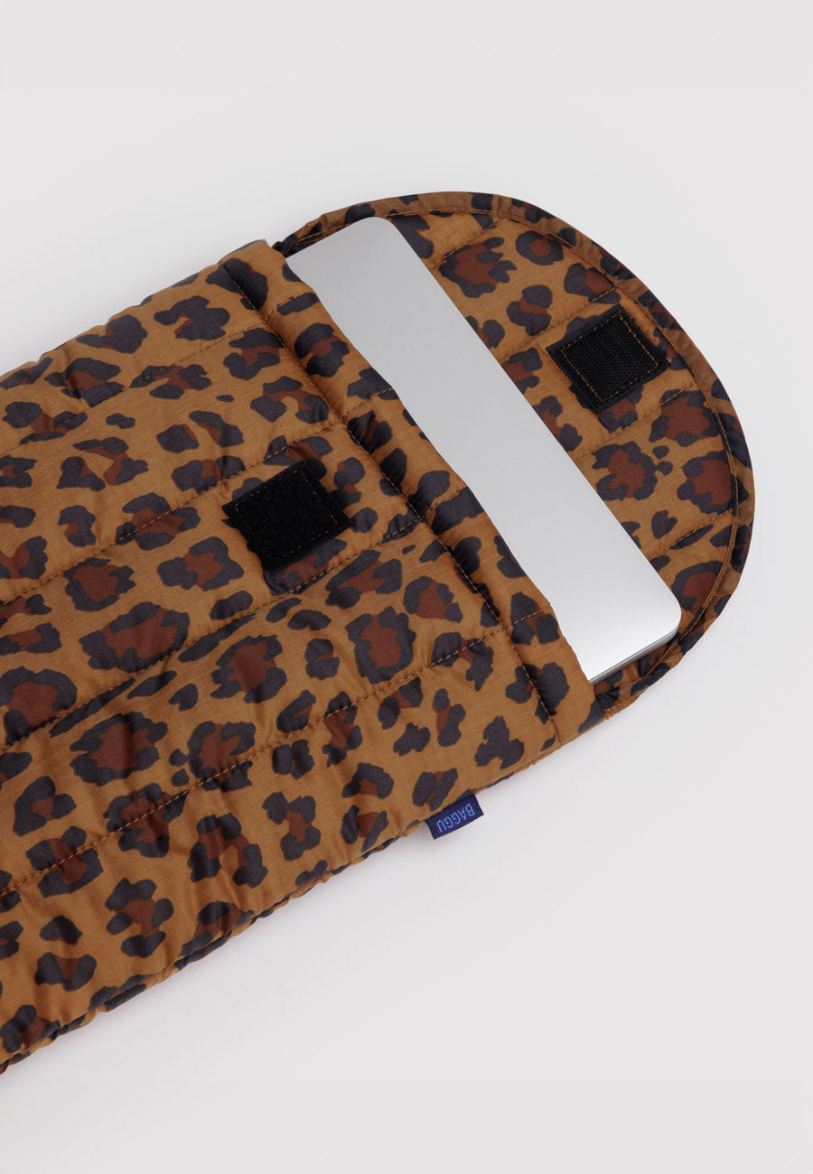 Baggu Puffy Laptop Sleeve Leopard 13/14"